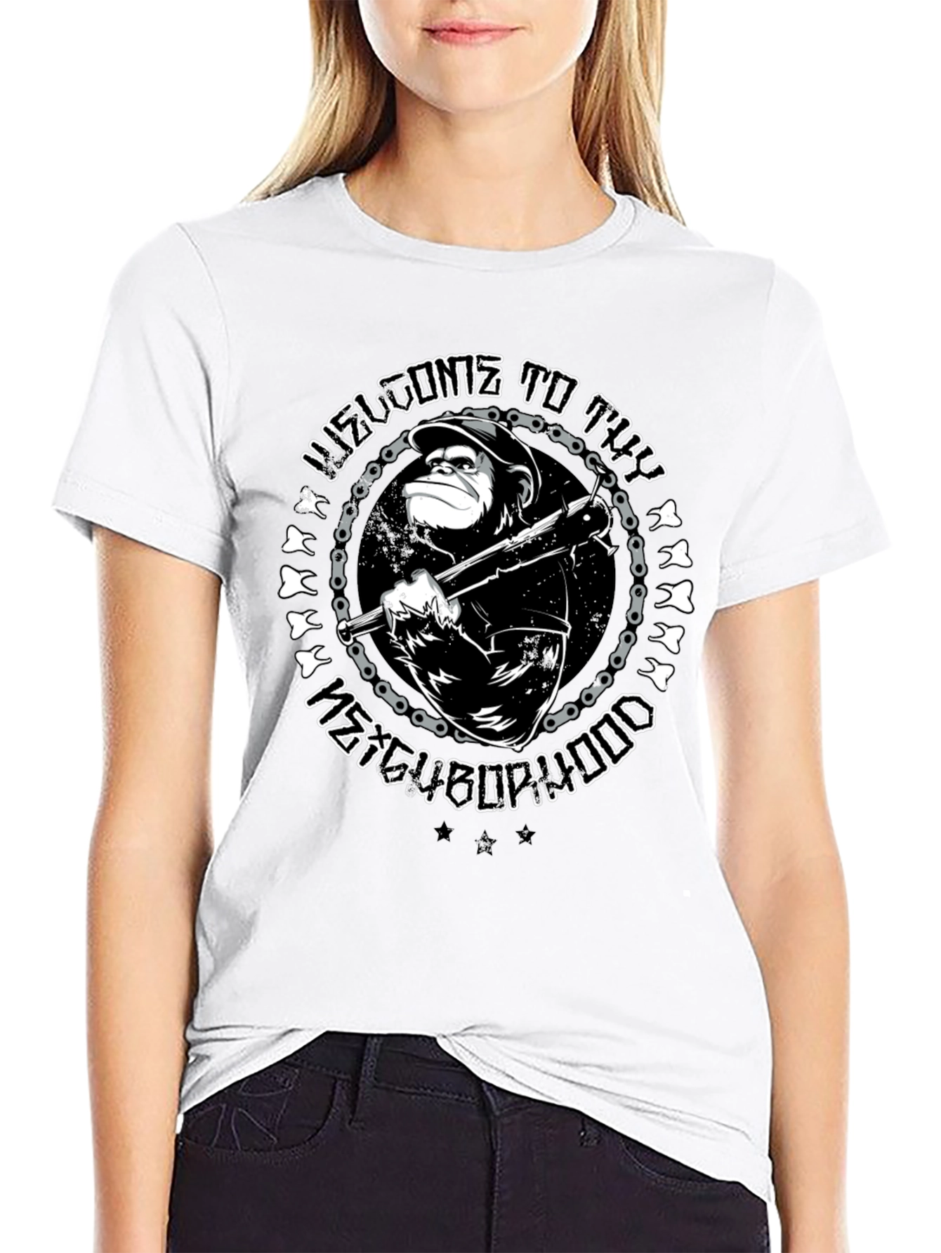 Welcome to the Neighborhood Monkey Graphic Tee