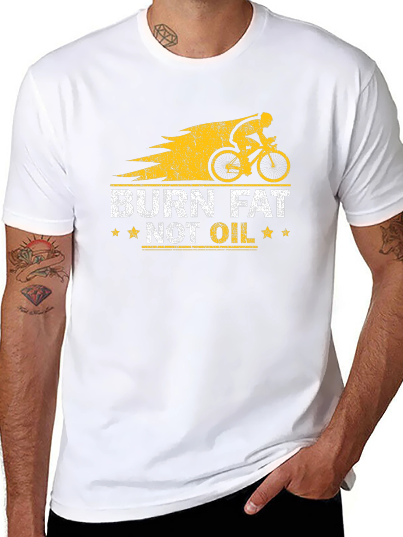 Burn Fat Not Oil T-Shirt Cycling Motivation