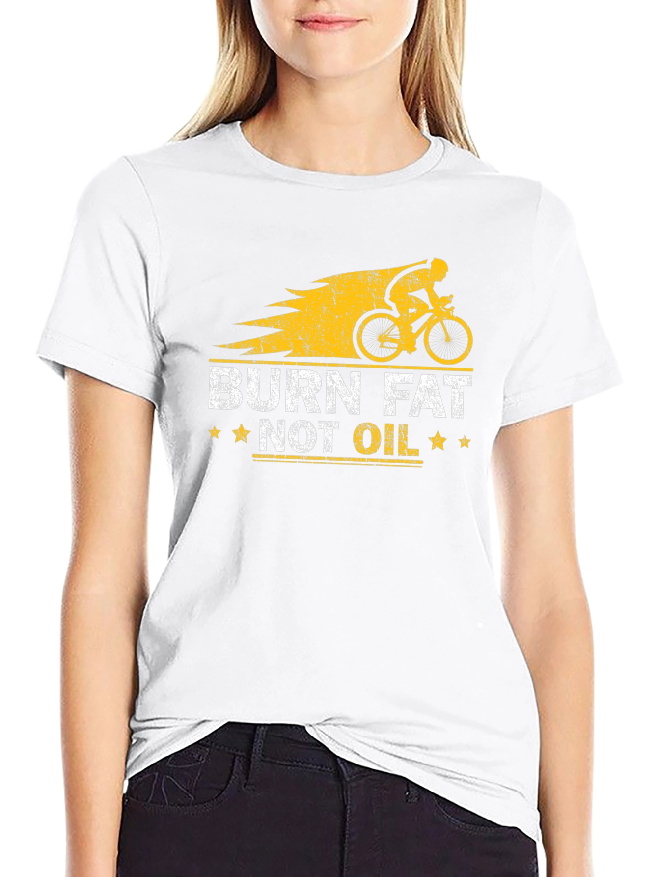 Burn Fat Not Oil T-Shirt Cycling Motivation