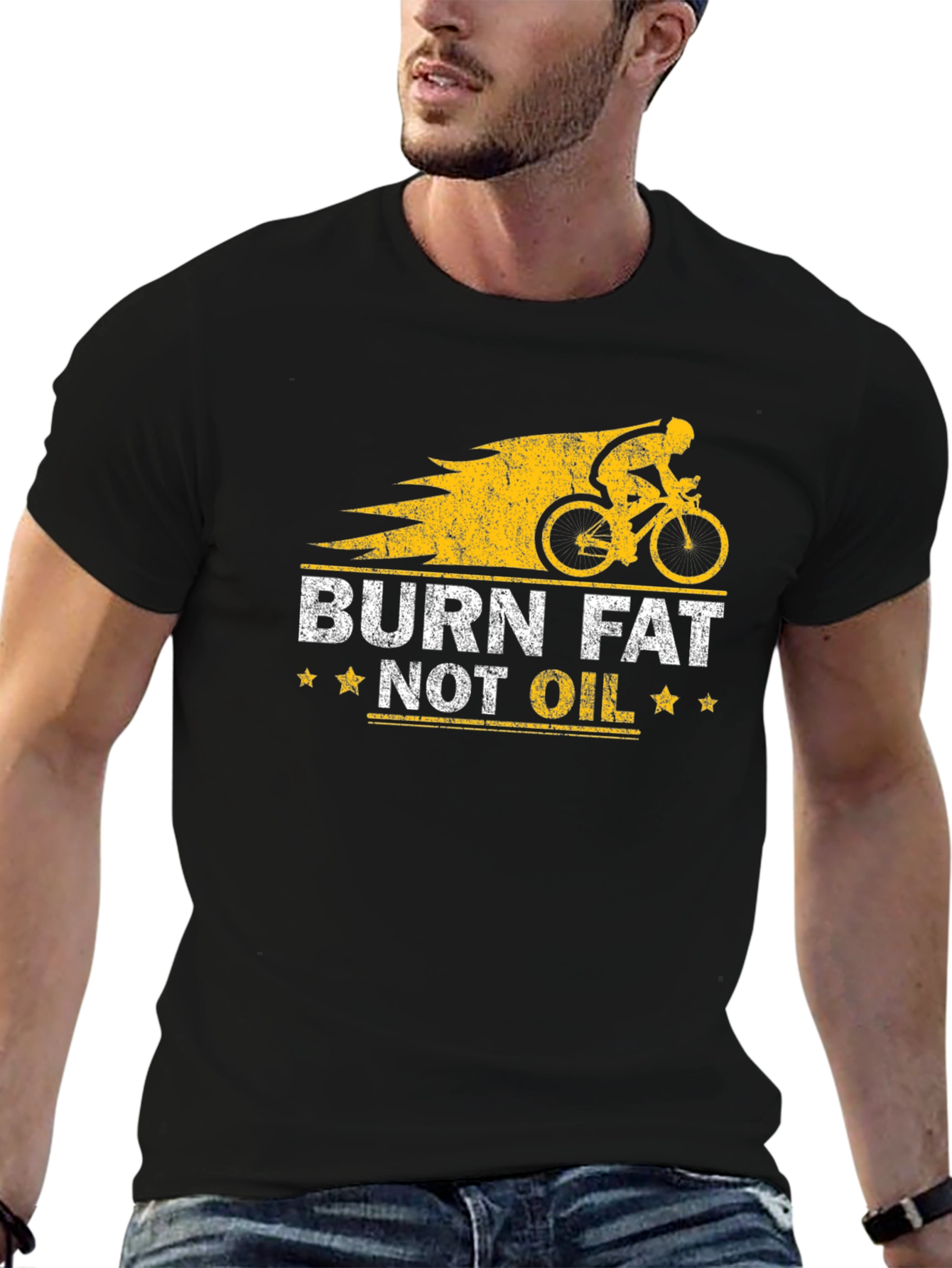 Burn Fat Not Oil T-Shirt Cycling Motivation