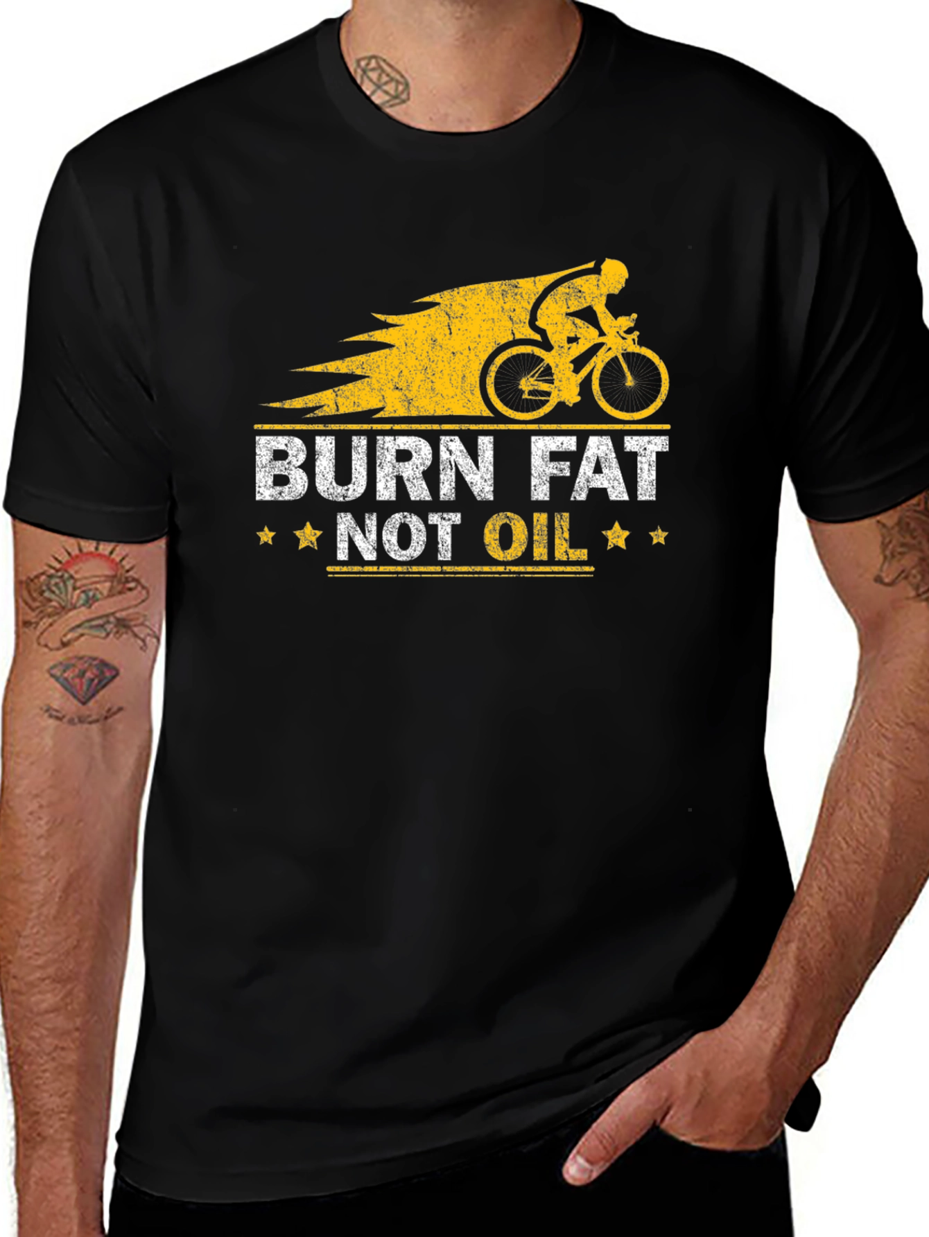 Burn Fat Not Oil T-Shirt Cycling Motivation