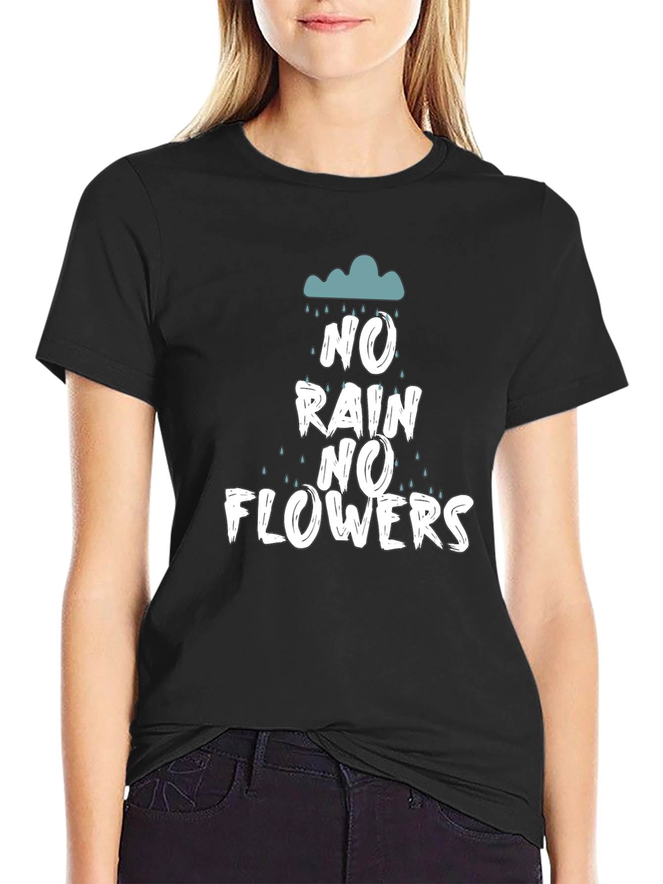 No Rain No Flowers Graphic Tee - Black