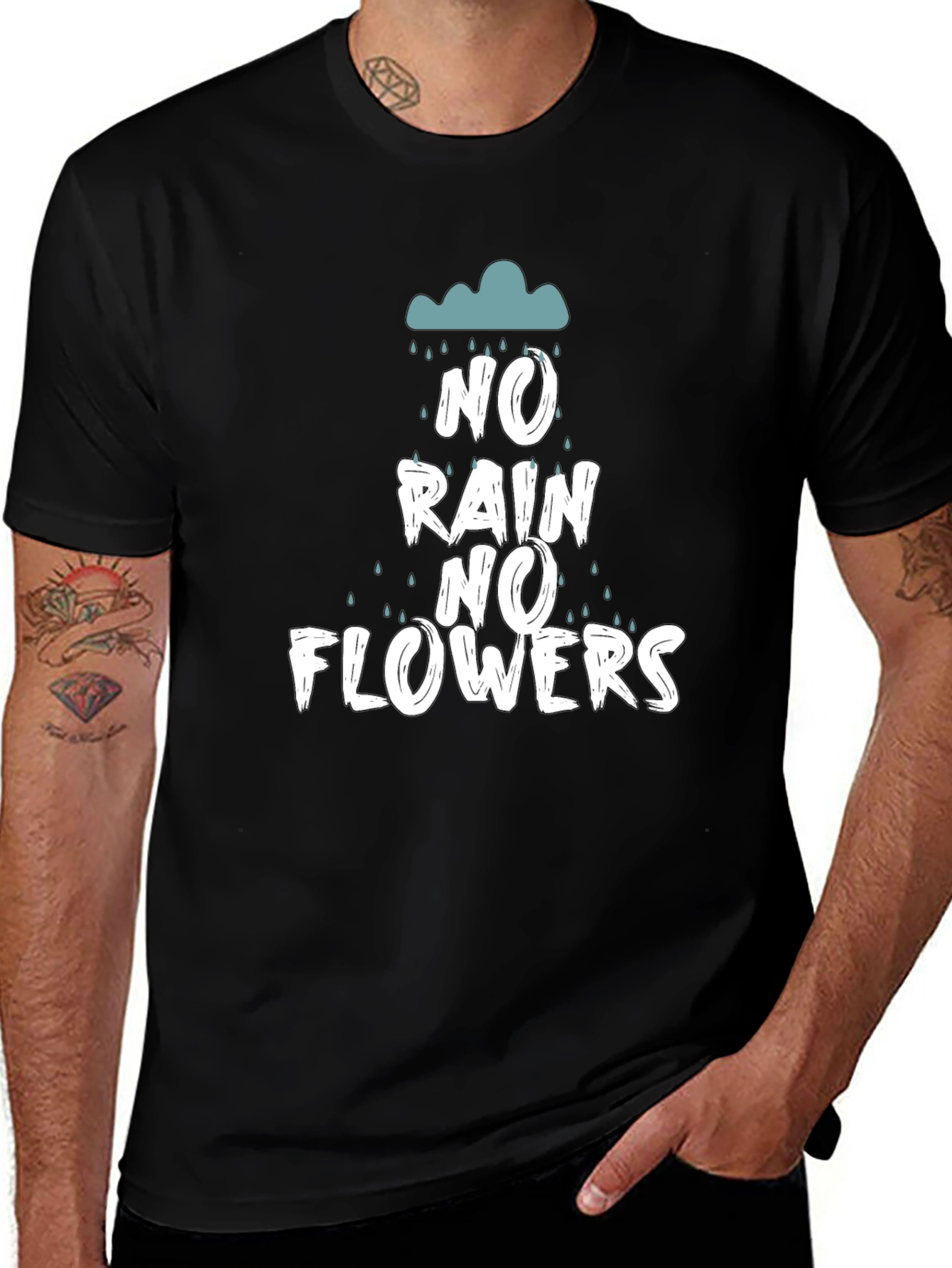 No Rain No Flowers Graphic Tee - Black