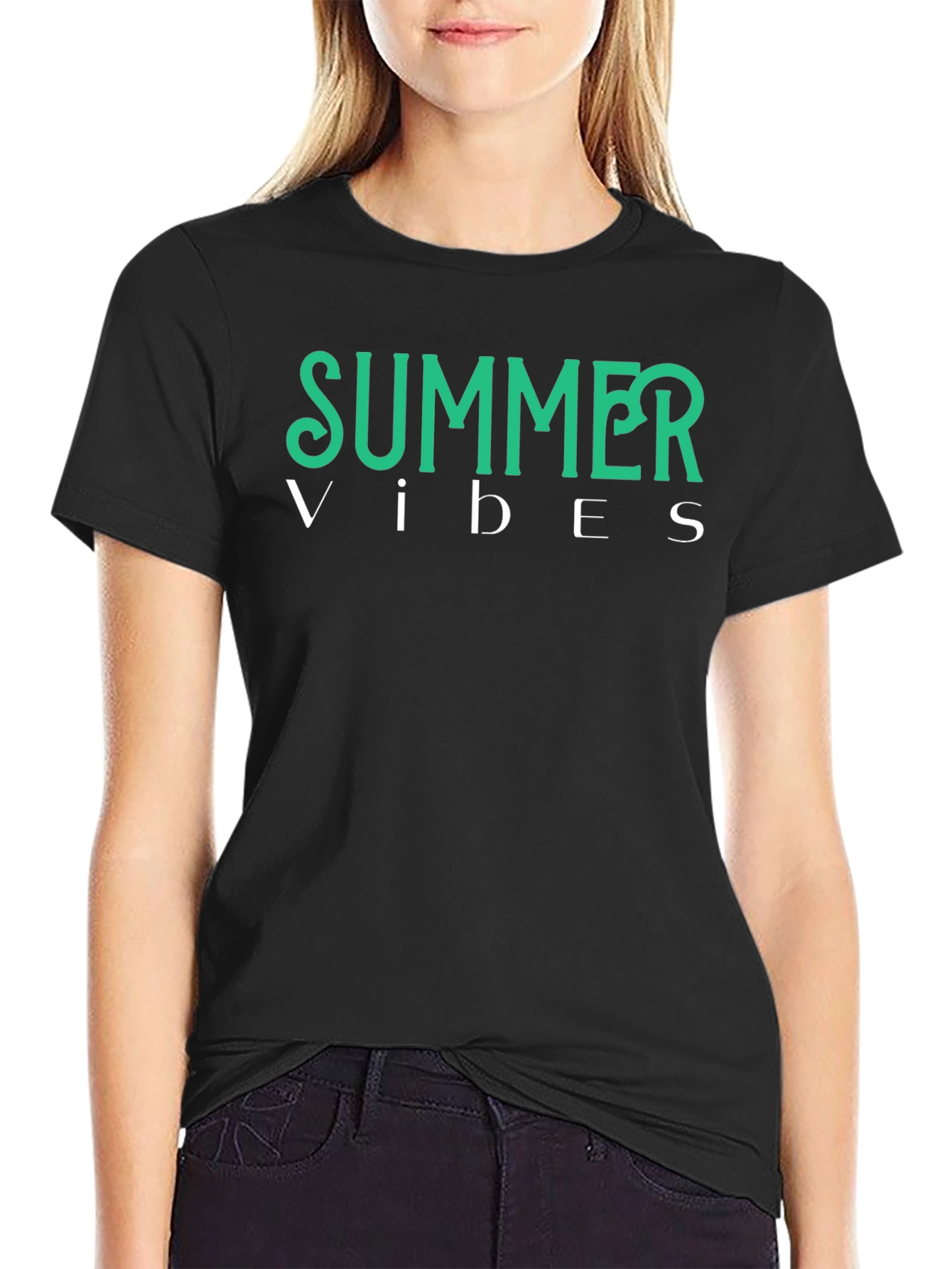 Summer Vibes Graphic Tee - Black