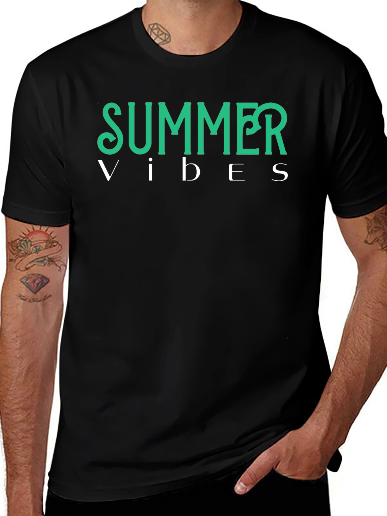 Summer Vibes Graphic Tee - Black