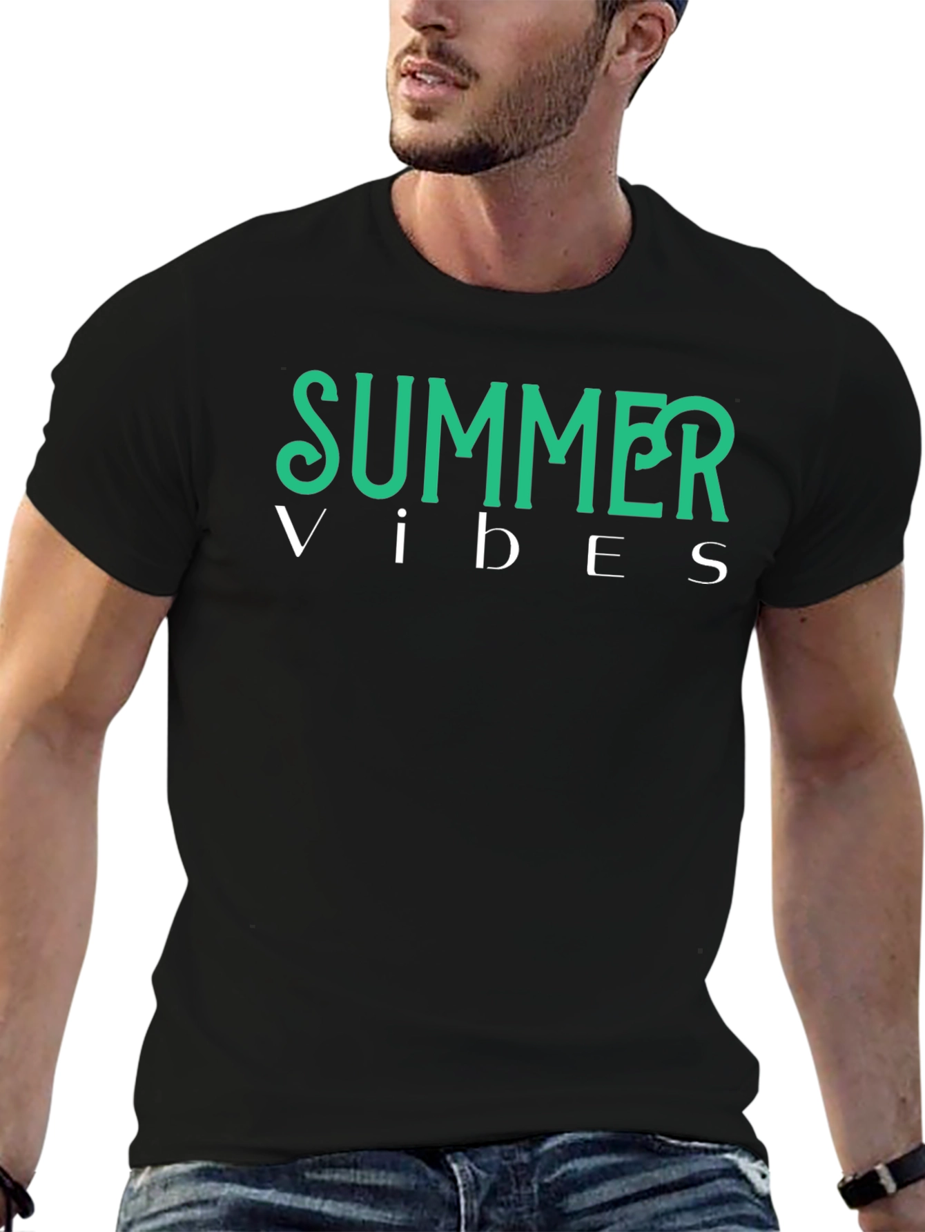 Summer Vibes Graphic Tee - Black