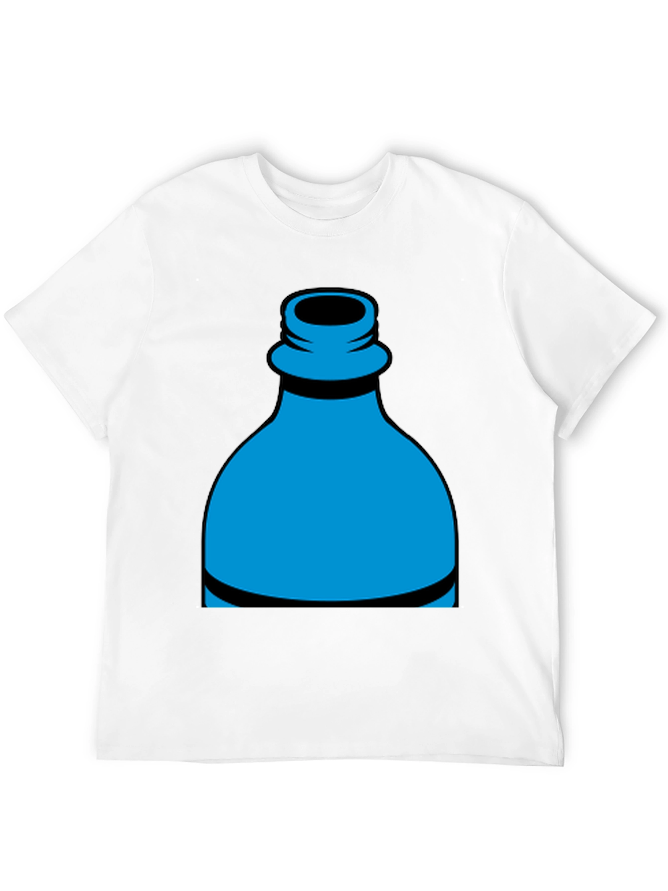 Blue Bottle Graphic Tee - Casual Black T-Shirt