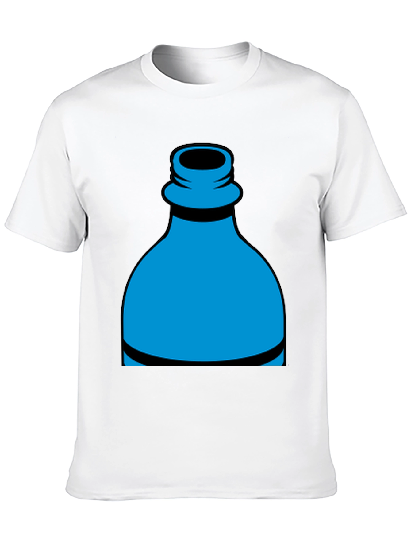 Blue Bottle Graphic Tee - Casual Black T-Shirt