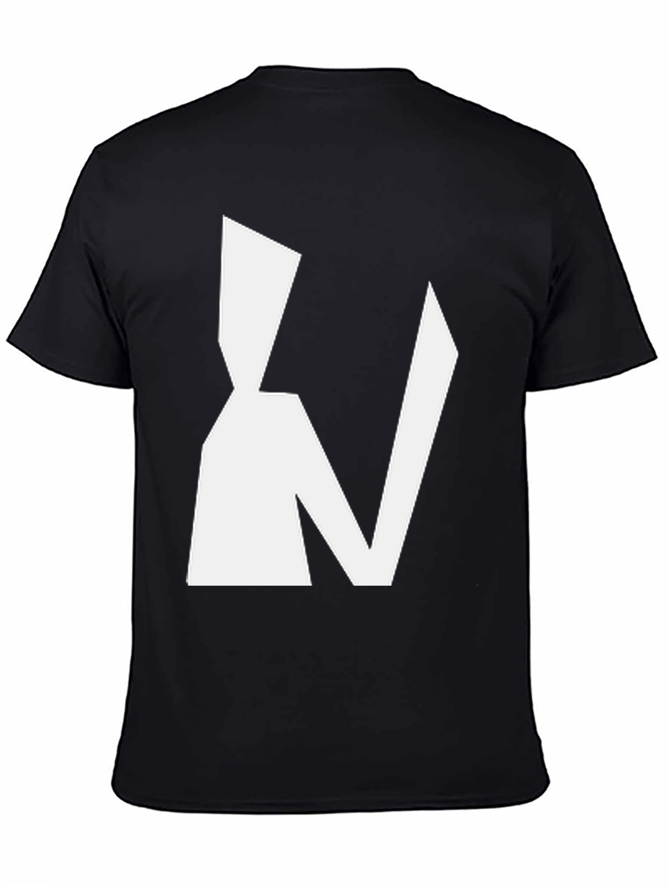 Abstract White Graphic Print Black T-Shirt