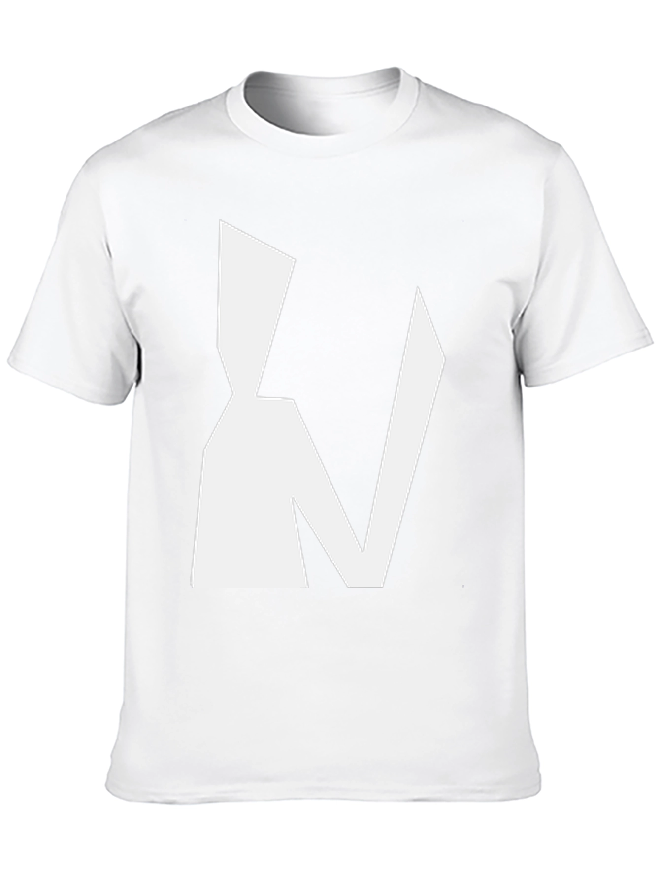 Abstract White Graphic Print Black T-Shirt