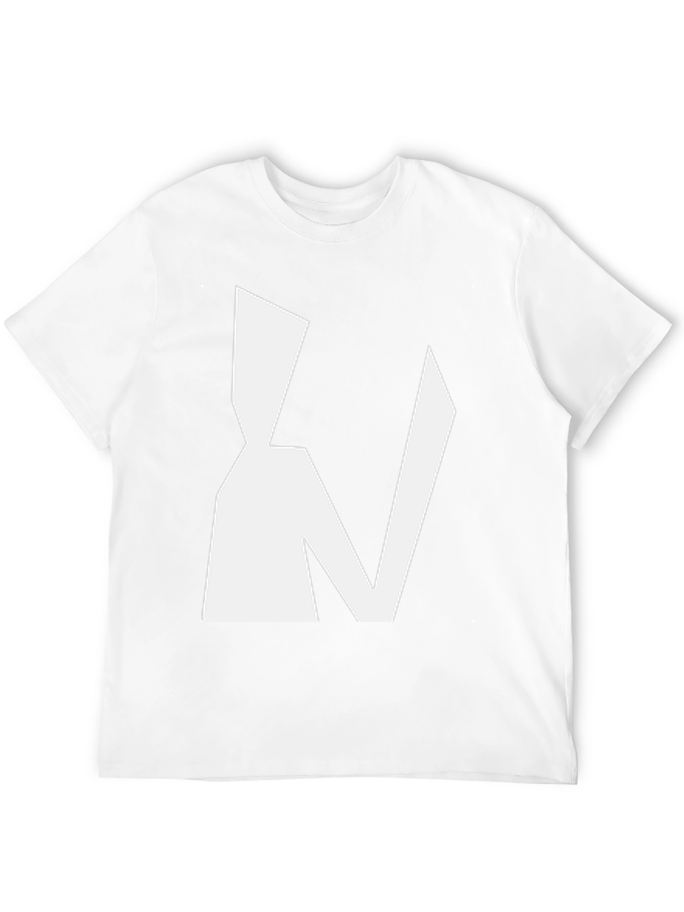 Abstract White Graphic Print Black T-Shirt