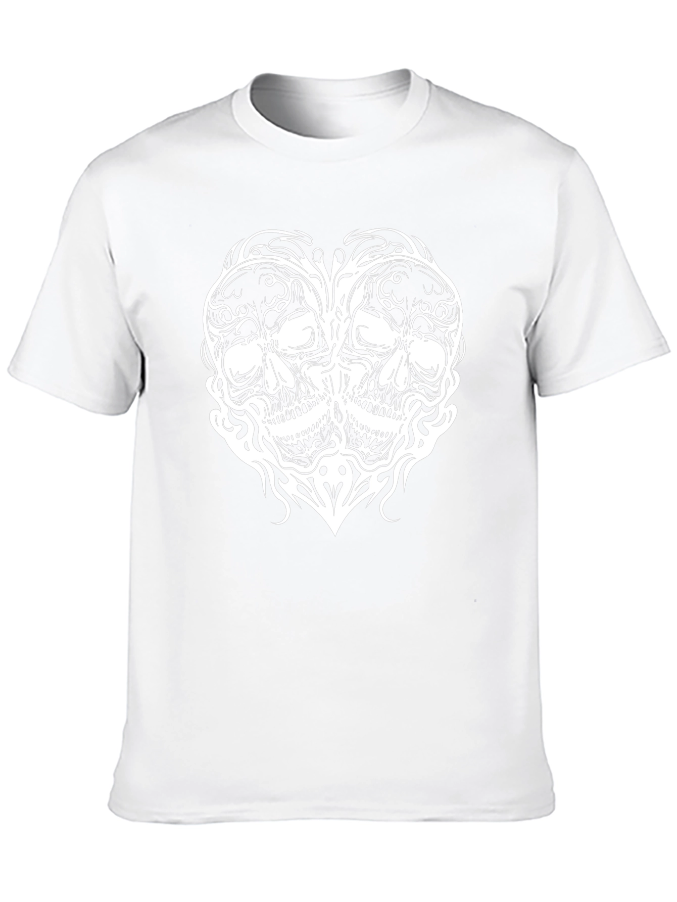 Skull Heart Graphic Tee - Black Cotton
