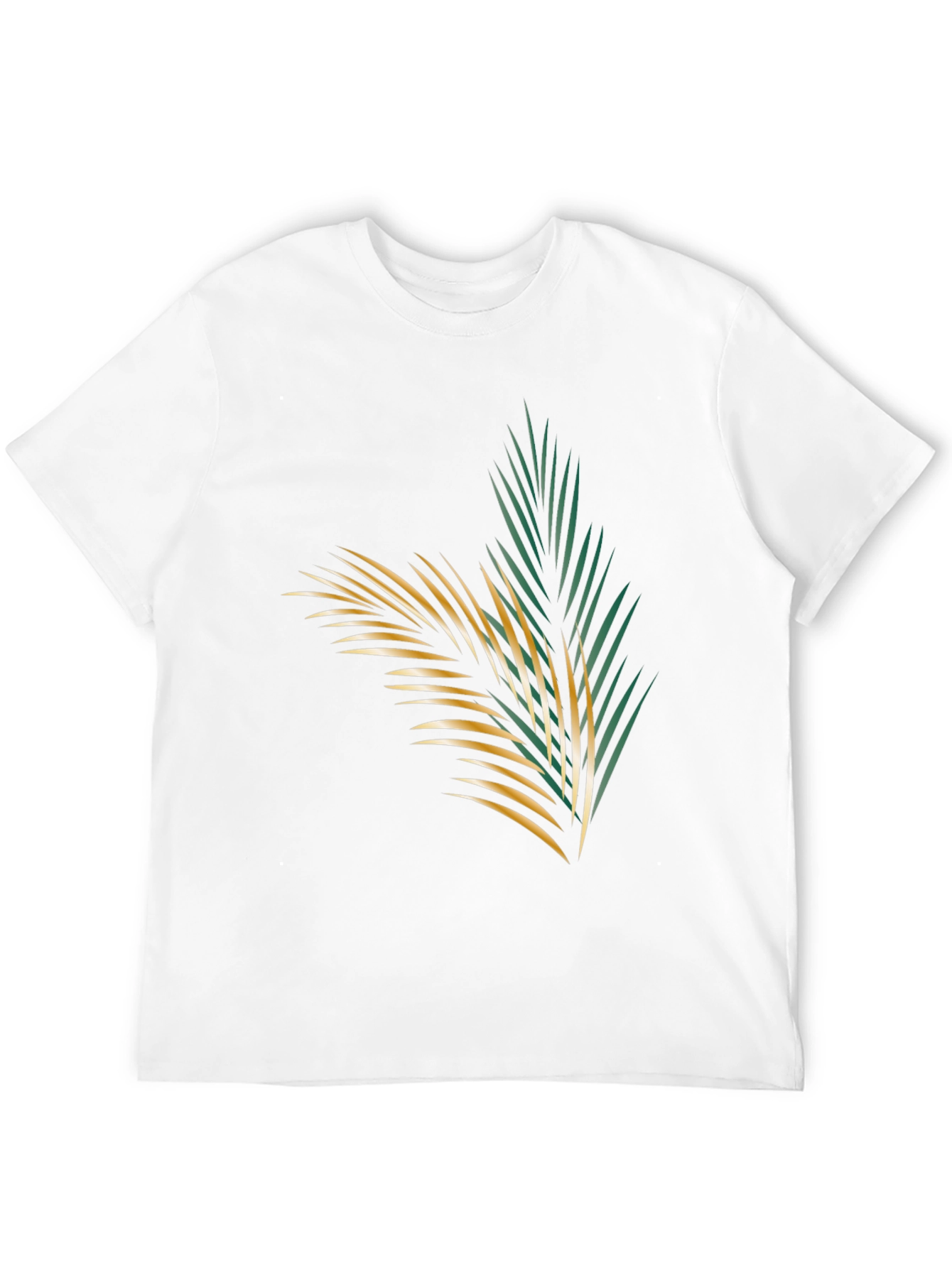 Tropical Palm Leaf Graphic Black T-Shirt