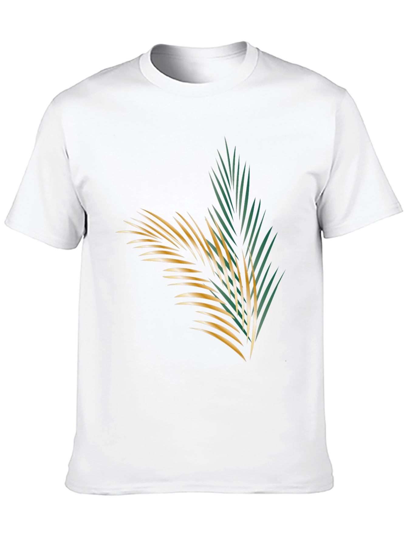 Tropical Palm Leaf Graphic Black T-Shirt