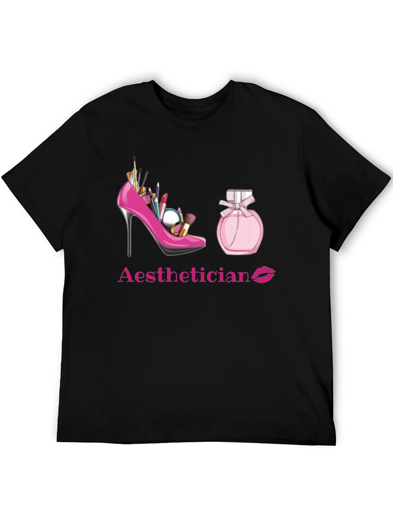 Aesthetician T-Shirt: Makeup High Heel & Perfume