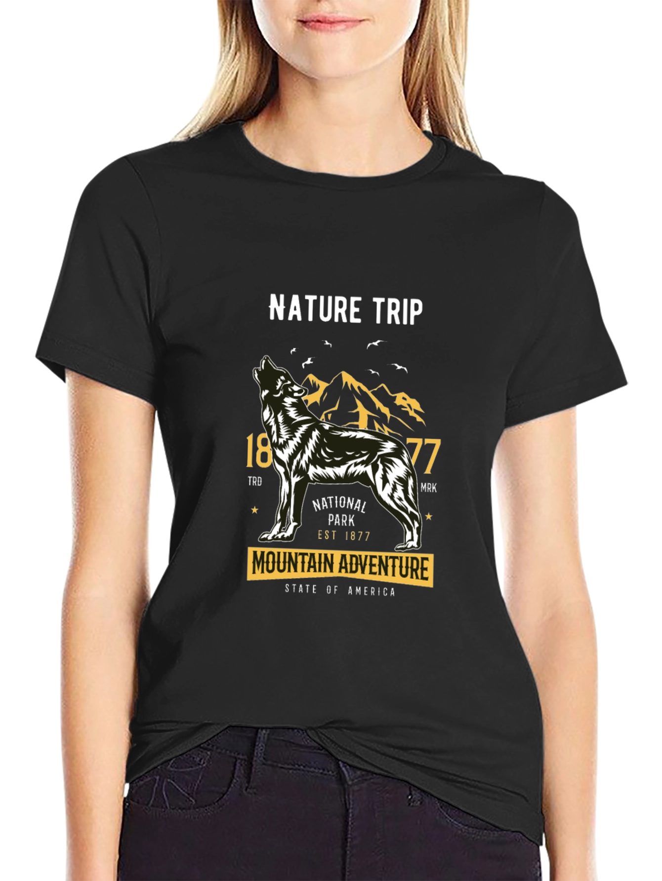 Nature Trip Wolf Graphic T-Shirt