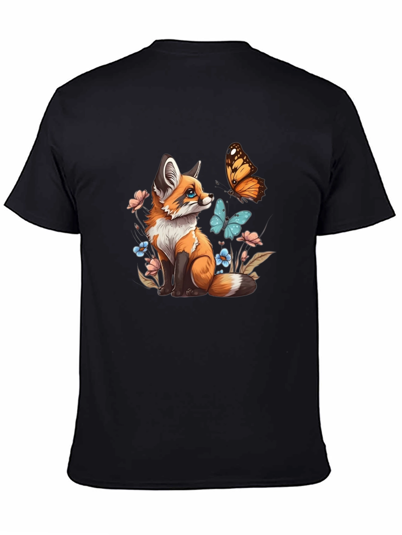Fox and Butterfly Graphic Tee