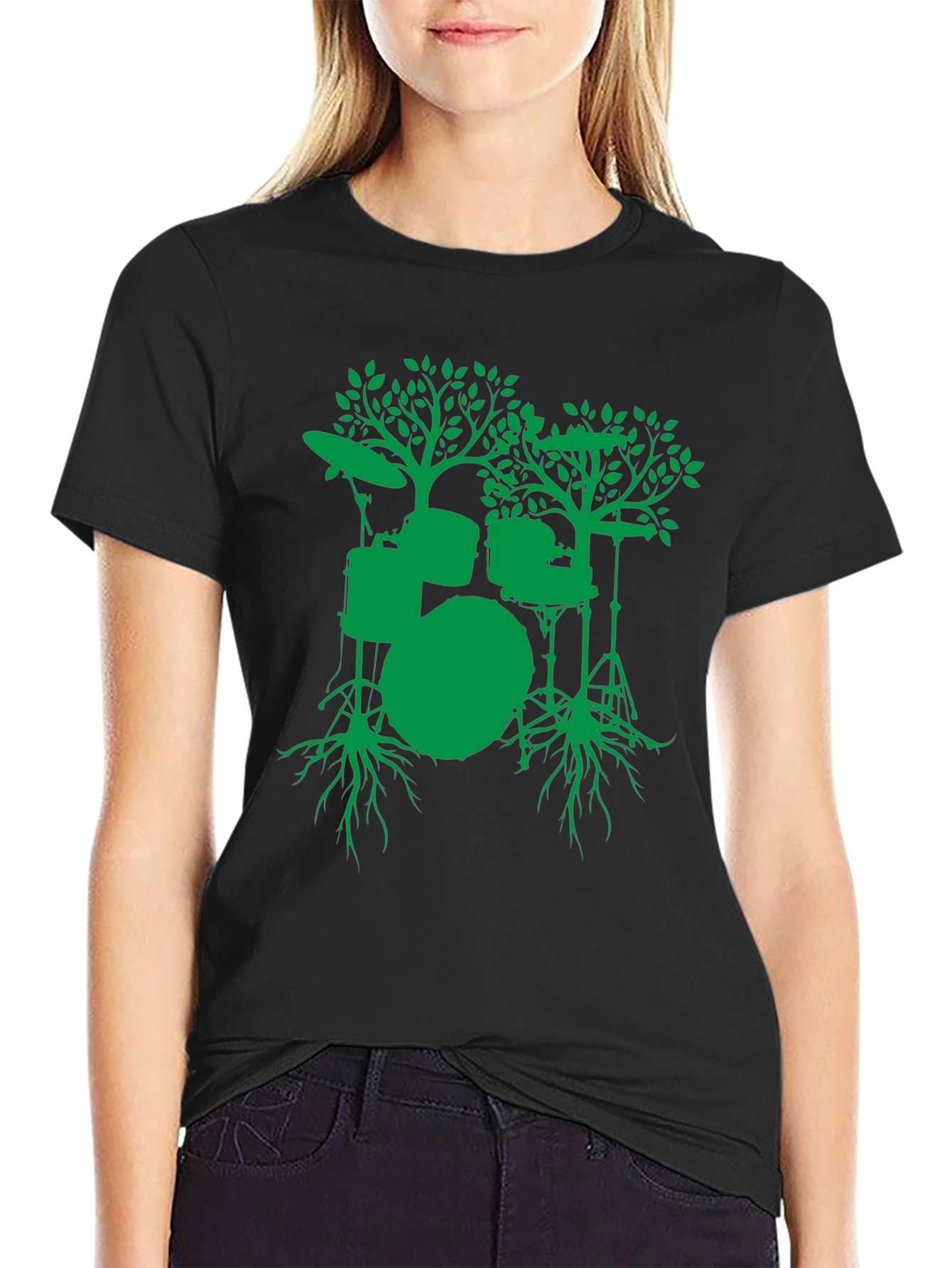 Drum Set Tree Graphic Tee - Musician T-Shirt