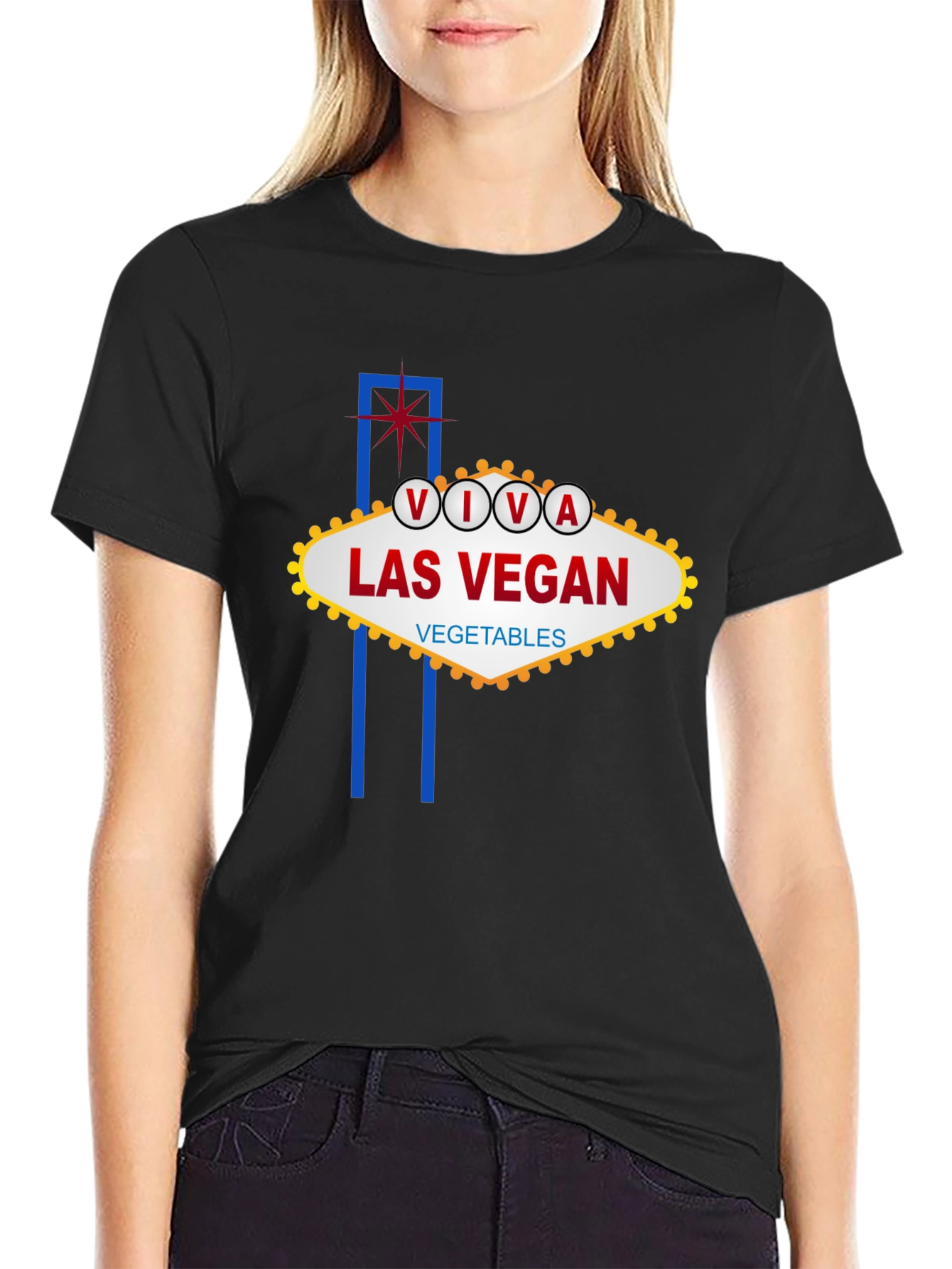 Viva Las Vegan T-Shirt - Vegetarian Las Vegas Sign
