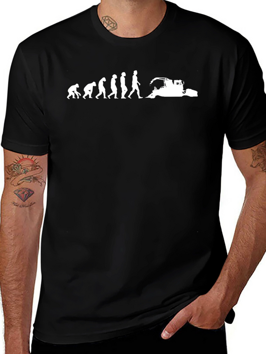 Evolution to Tractor T-Shirt - Black Cotton Tee