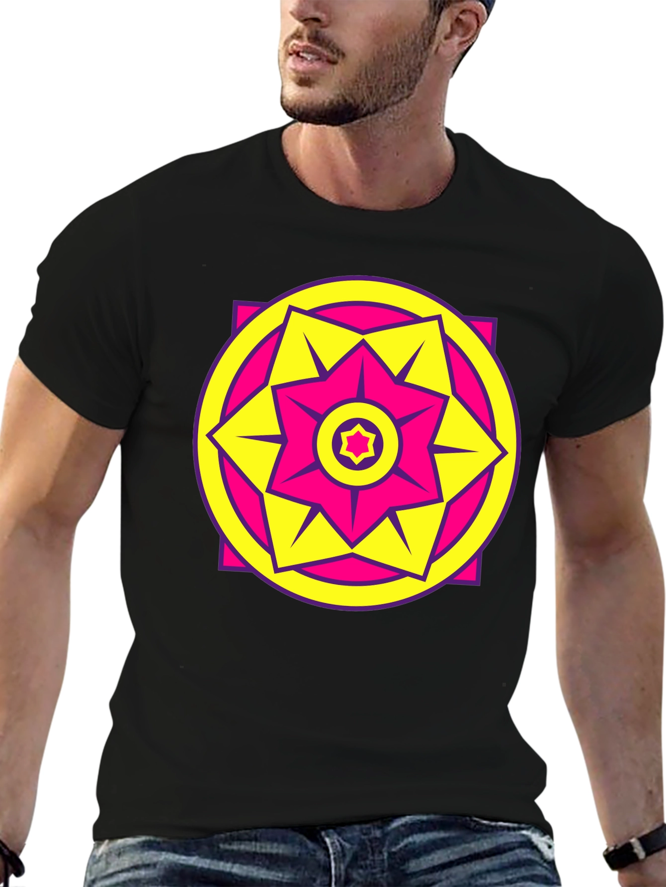 Geometric Starburst T-Shirt - Bold Graphic Tee