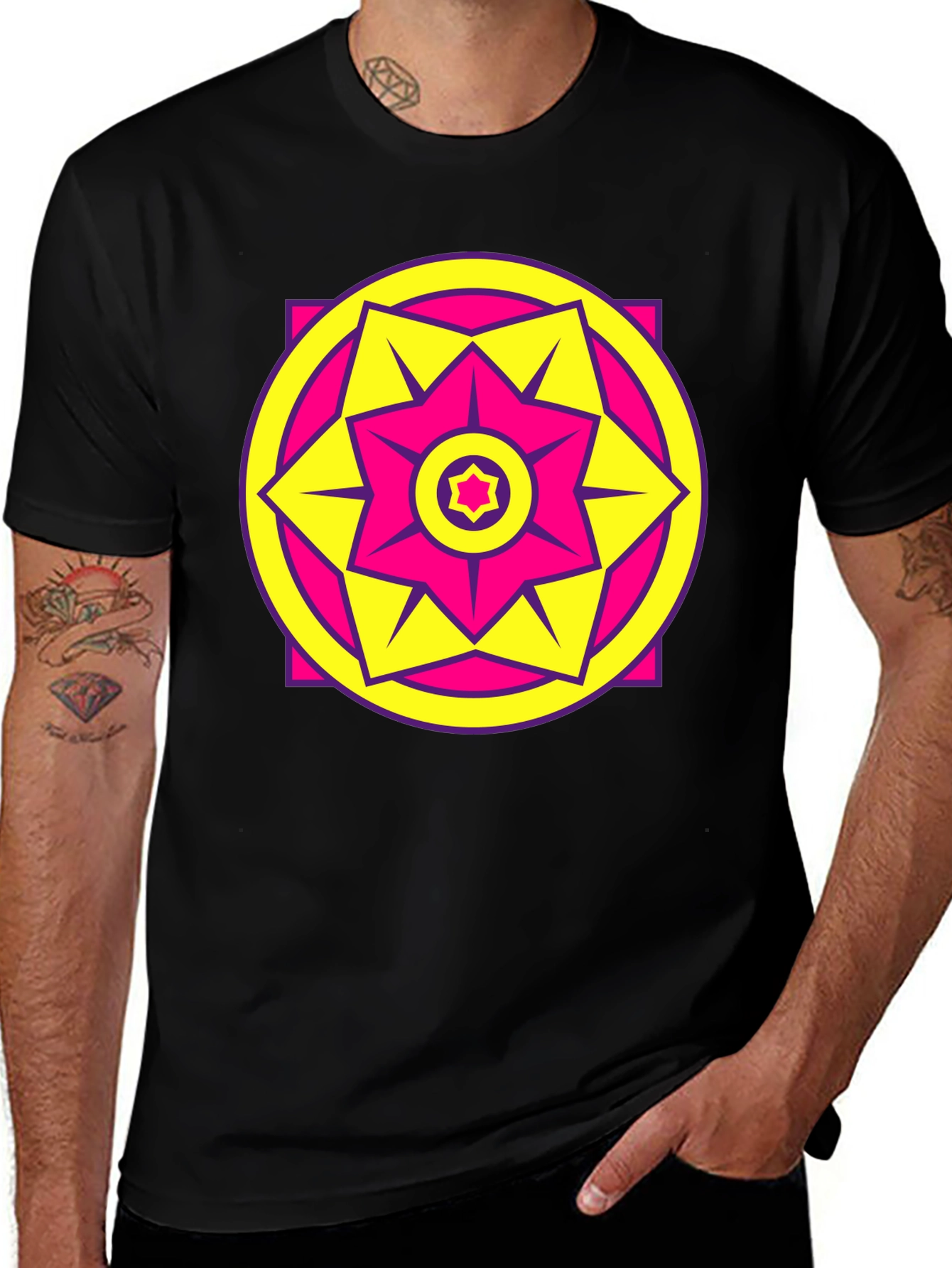 Geometric Starburst T-Shirt - Bold Graphic Tee