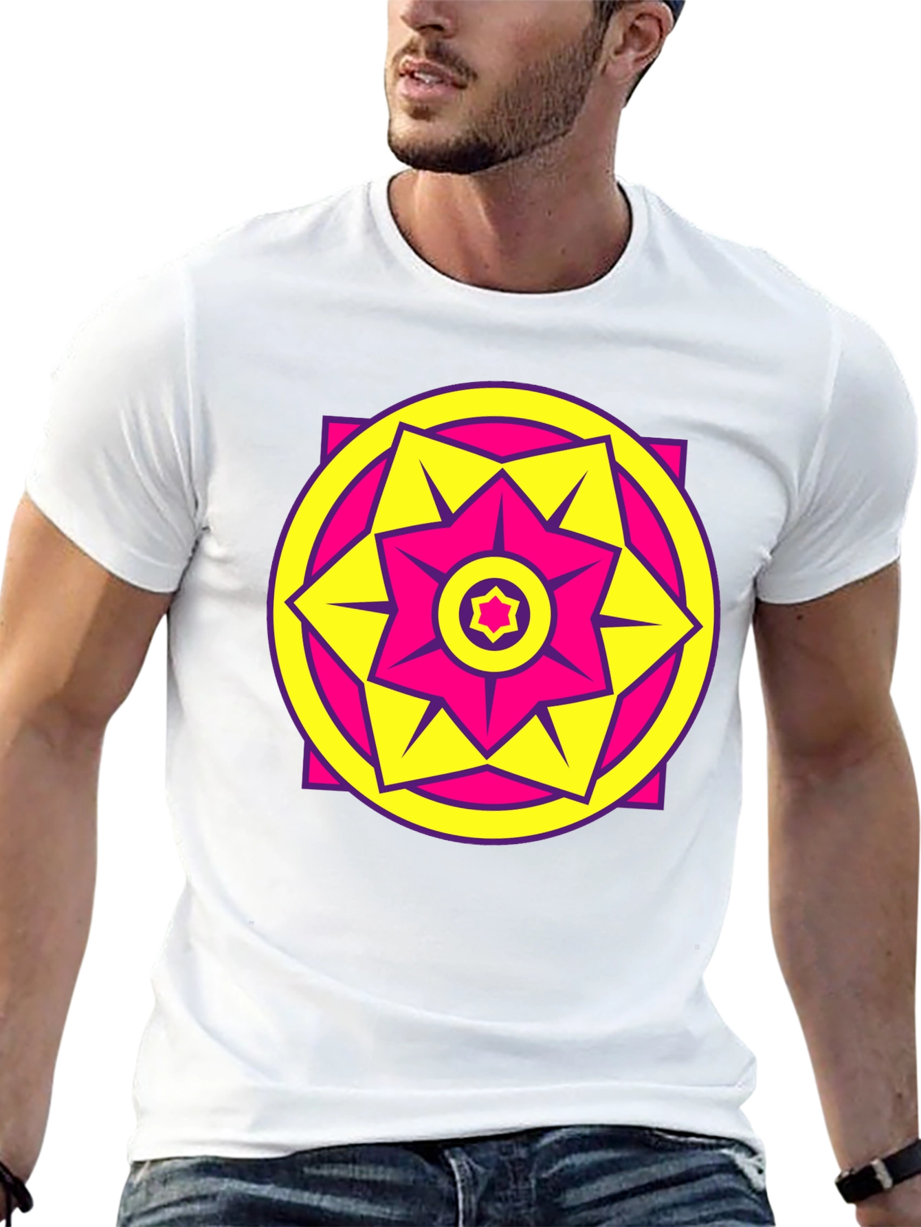 Geometric Starburst T-Shirt - Bold Graphic Tee