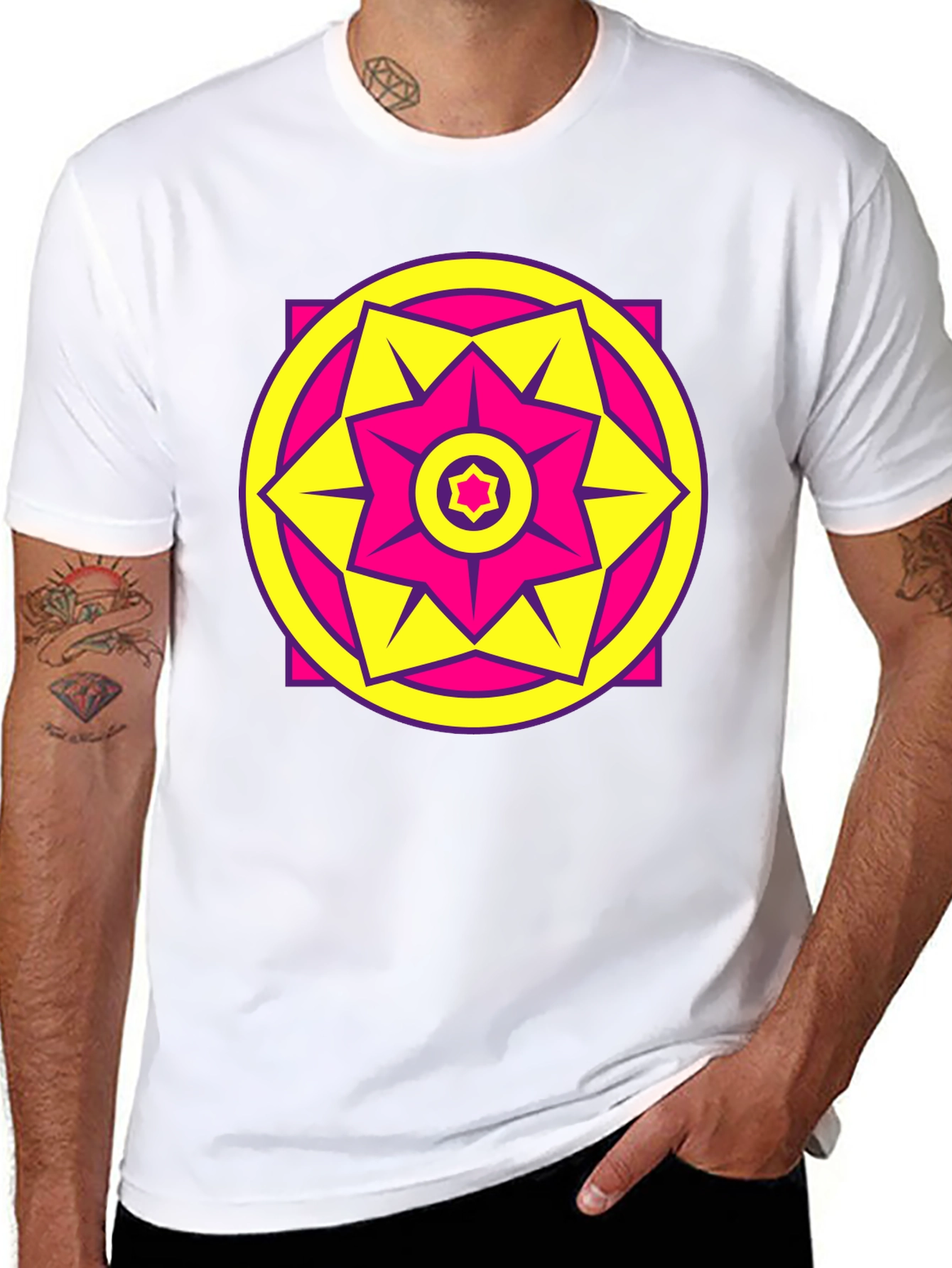 Geometric Starburst T-Shirt - Bold Graphic Tee