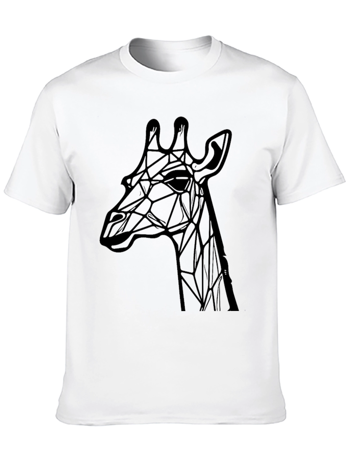 Geometric Giraffe Graphic Tee - Modern Black T-Shirt