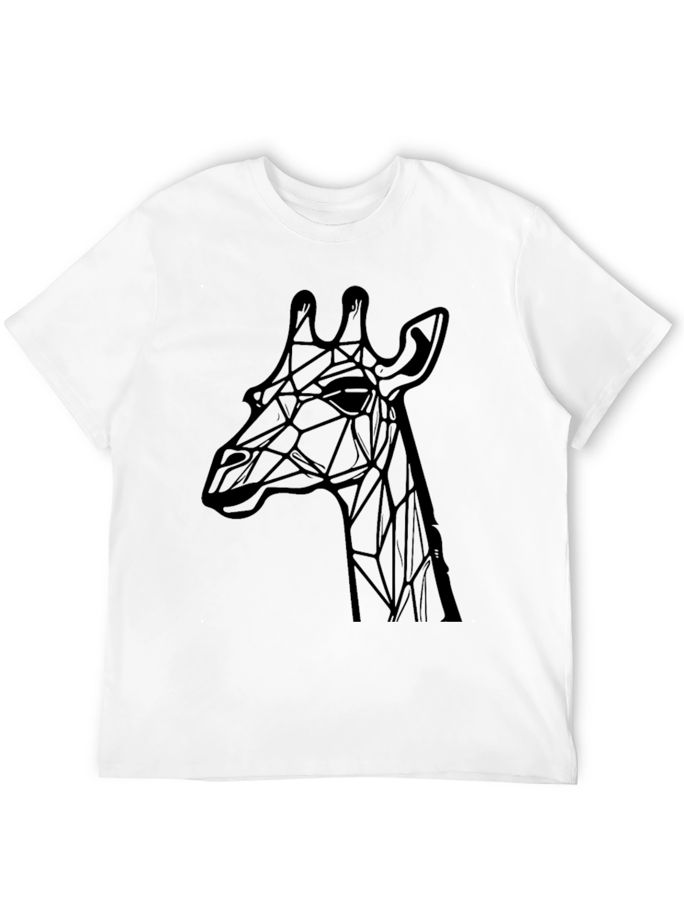 Geometric Giraffe Graphic Tee - Modern Black T-Shirt