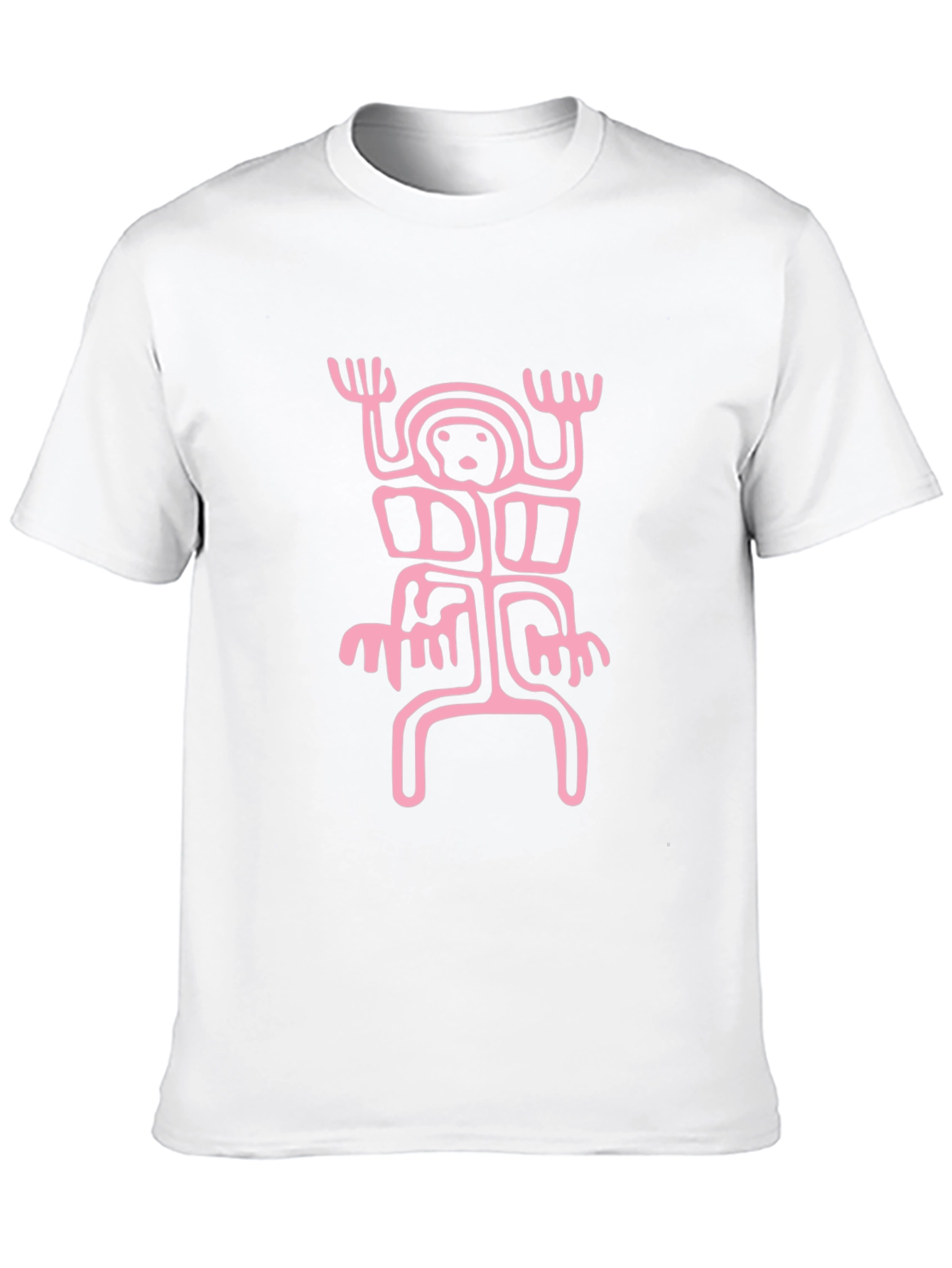 Abstract Pink Graphic Black T-Shirt