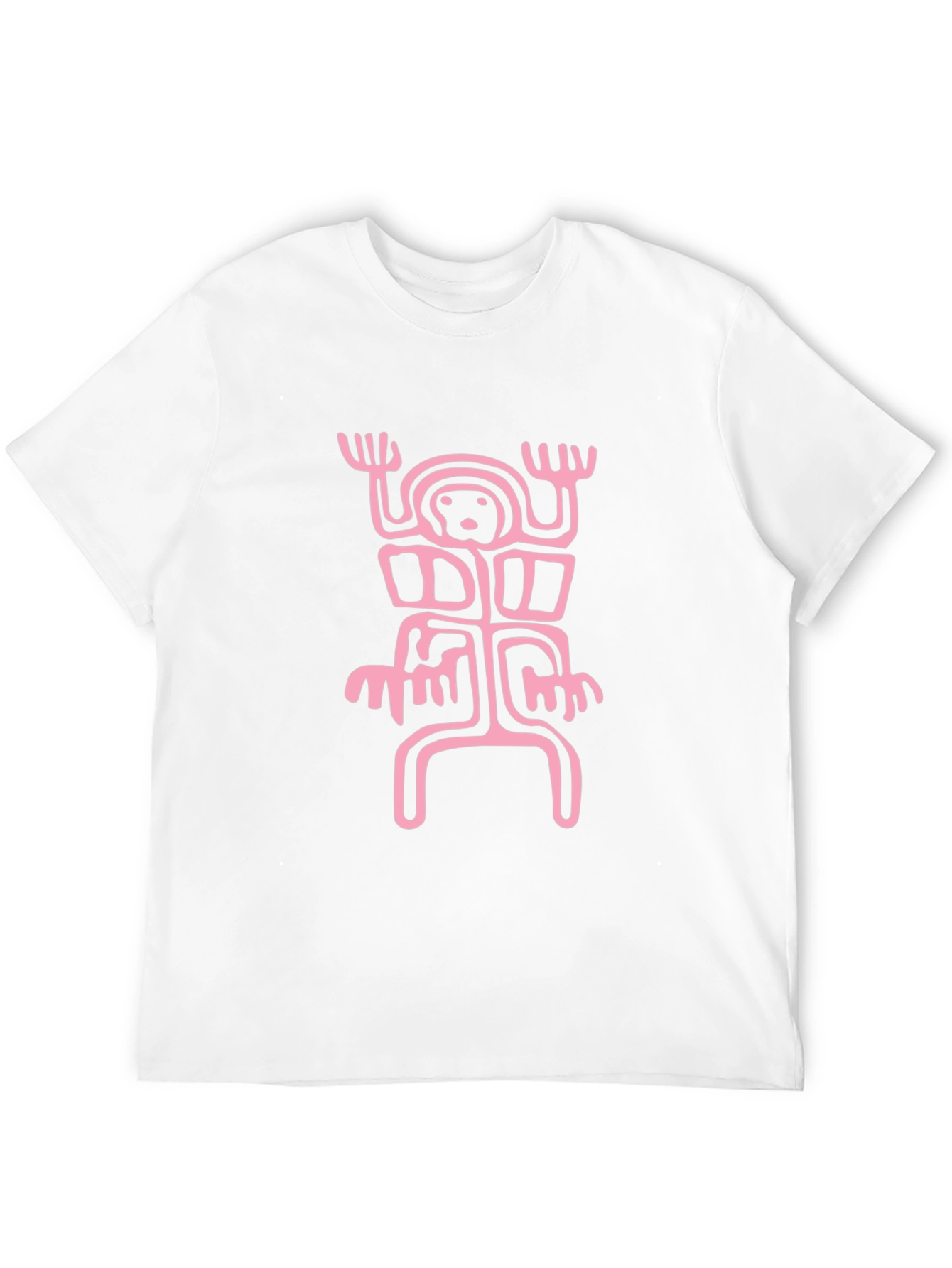 Abstract Pink Graphic Black T-Shirt