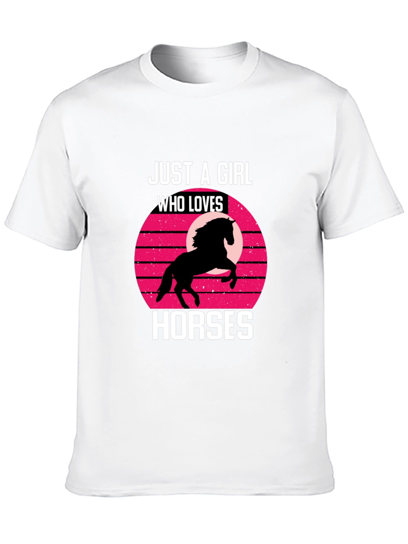 Just A Girl Who Loves Horses Black T-Shirt