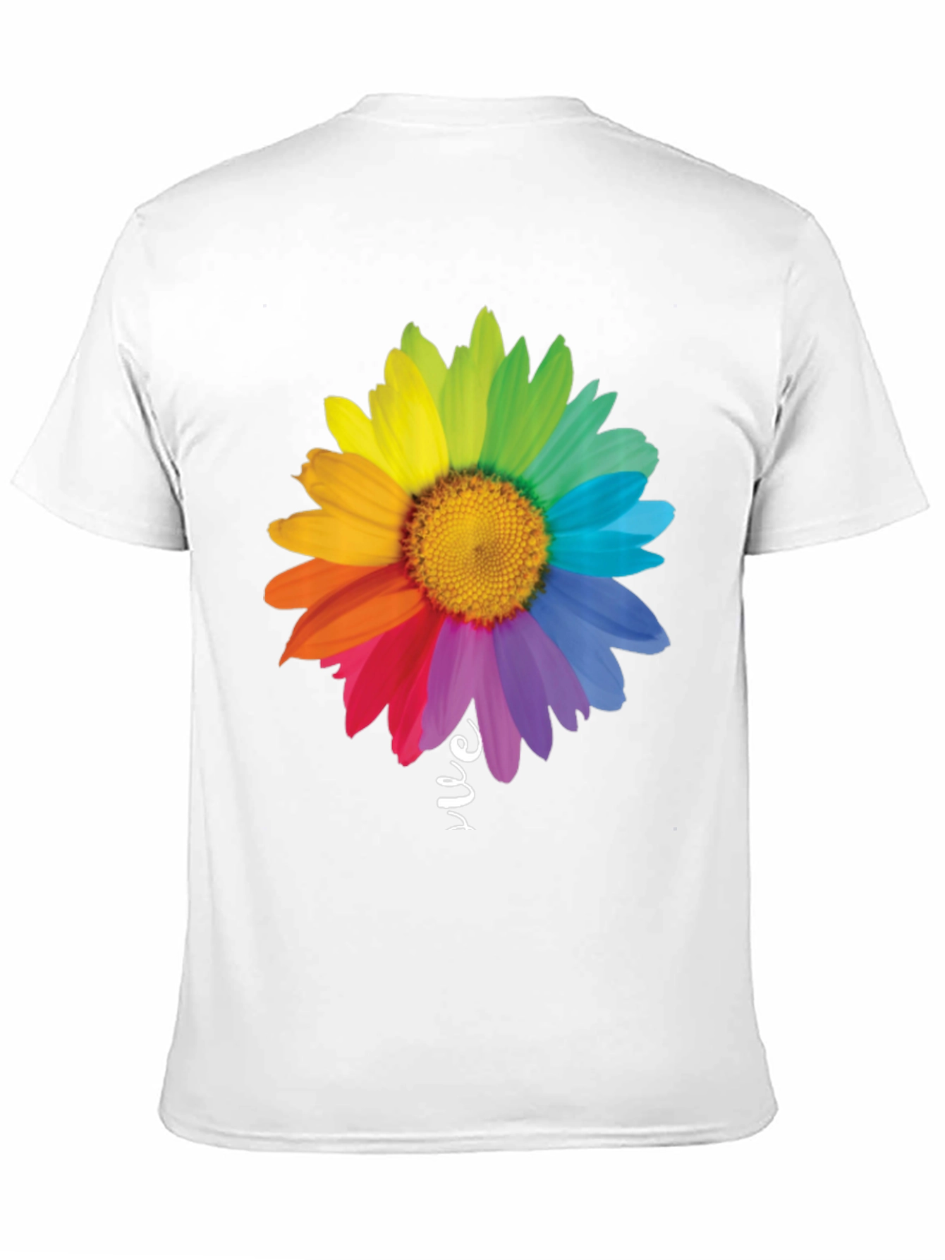 Rainbow Daisy Graphic Tee - Black Cotton Blend