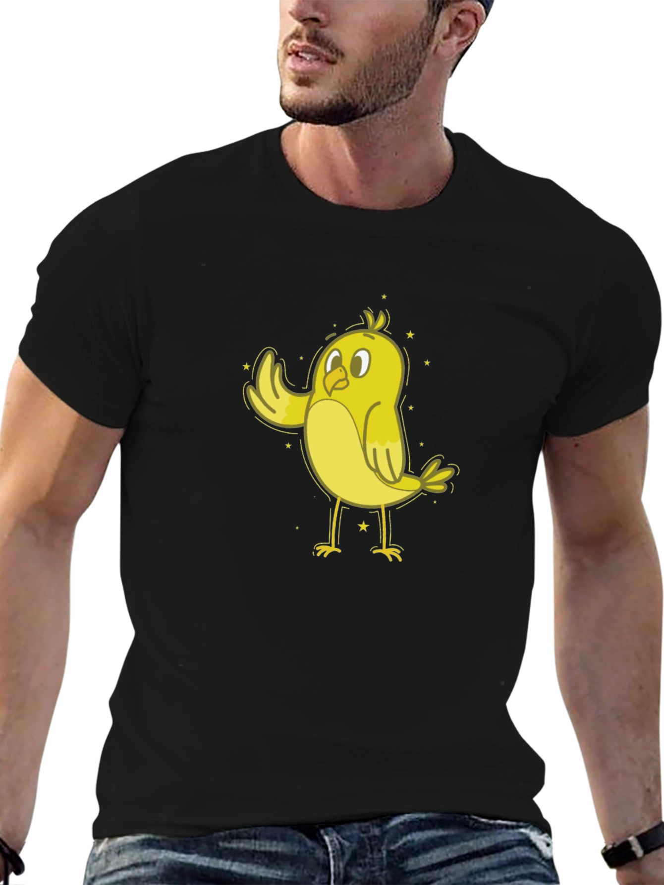 Cheerful Chick T-Shirt - Black Cotton Tee