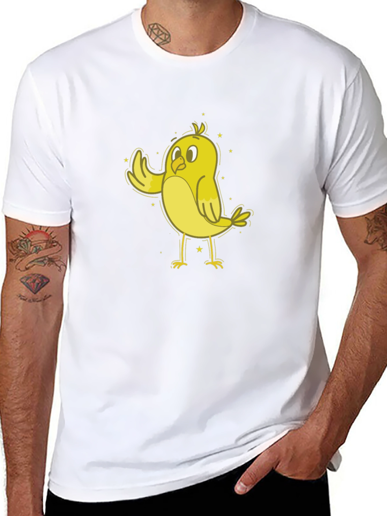 Cheerful Chick T-Shirt - Black Cotton Tee