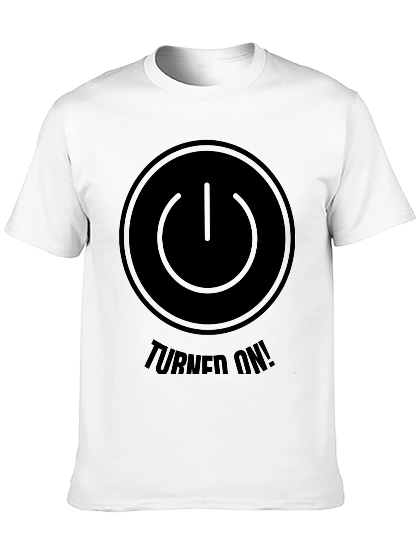 Turned On Power Button Graphic Tee - Black