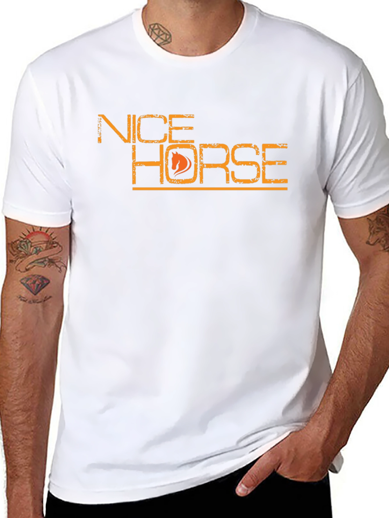 Nice Horse Graphic Tee - Black