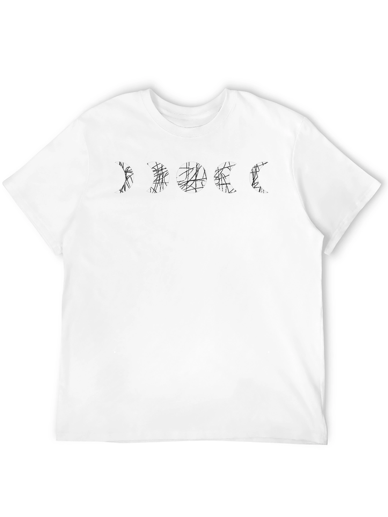 Moon Phase Graphic Tee - Black Cotton T-Shirt