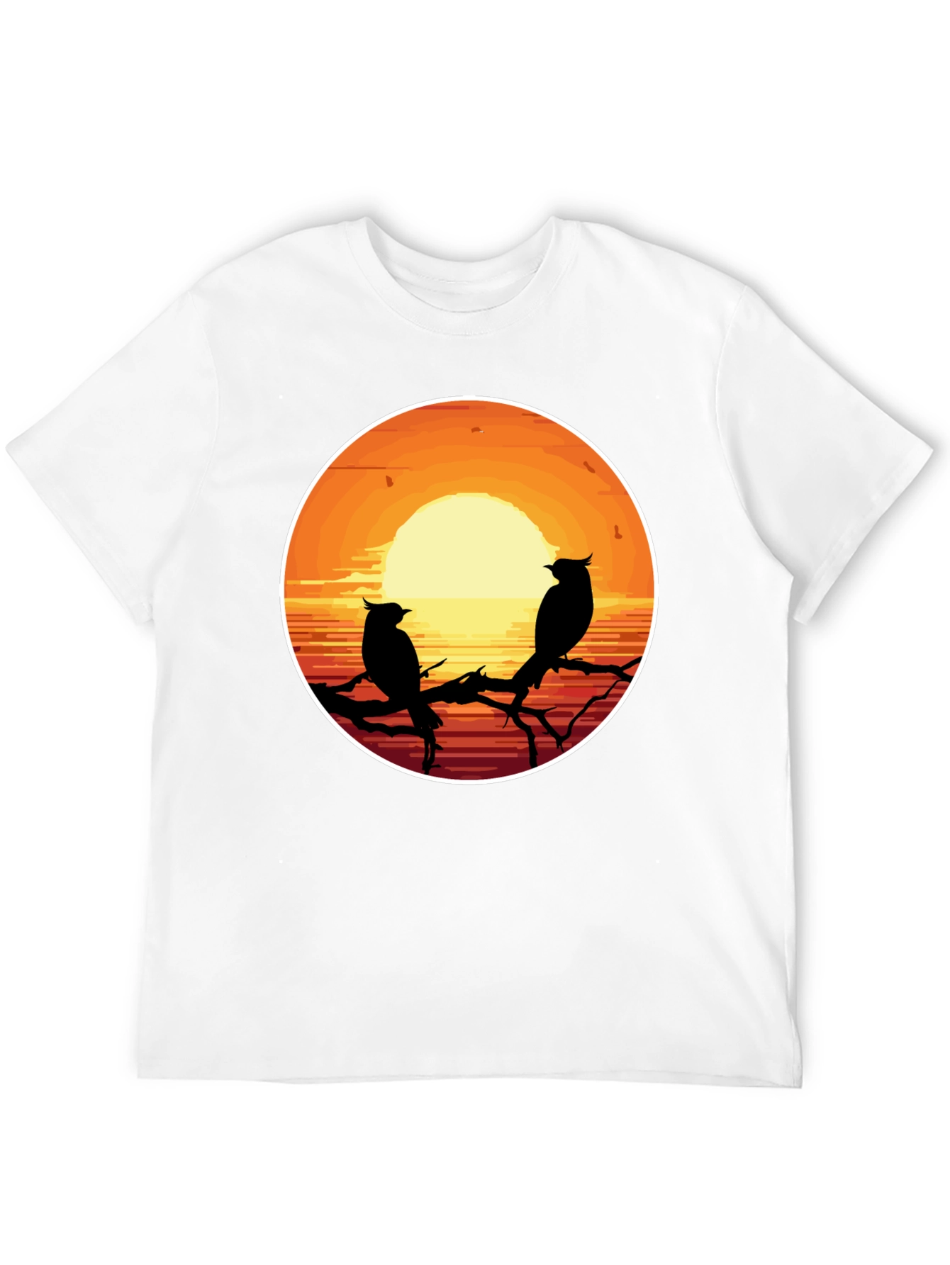 Sunset Birds Graphic T-Shirt