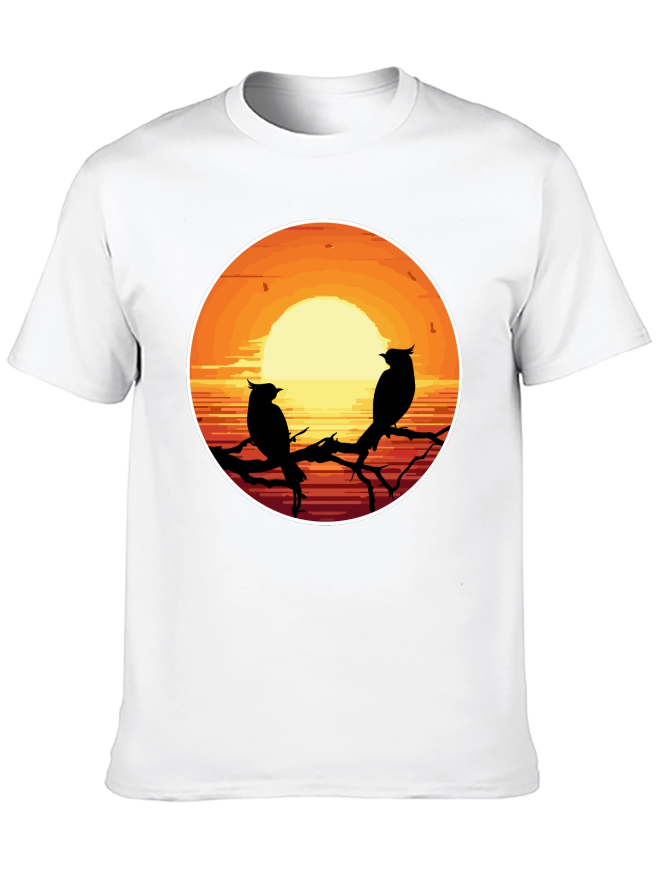 Sunset Birds Graphic T-Shirt