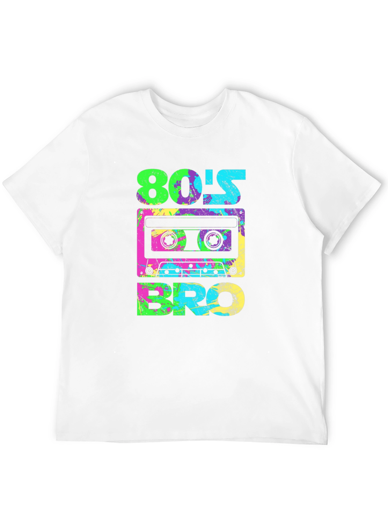 Retro 80s Bro Graphic Tee - Cassette Tape Design