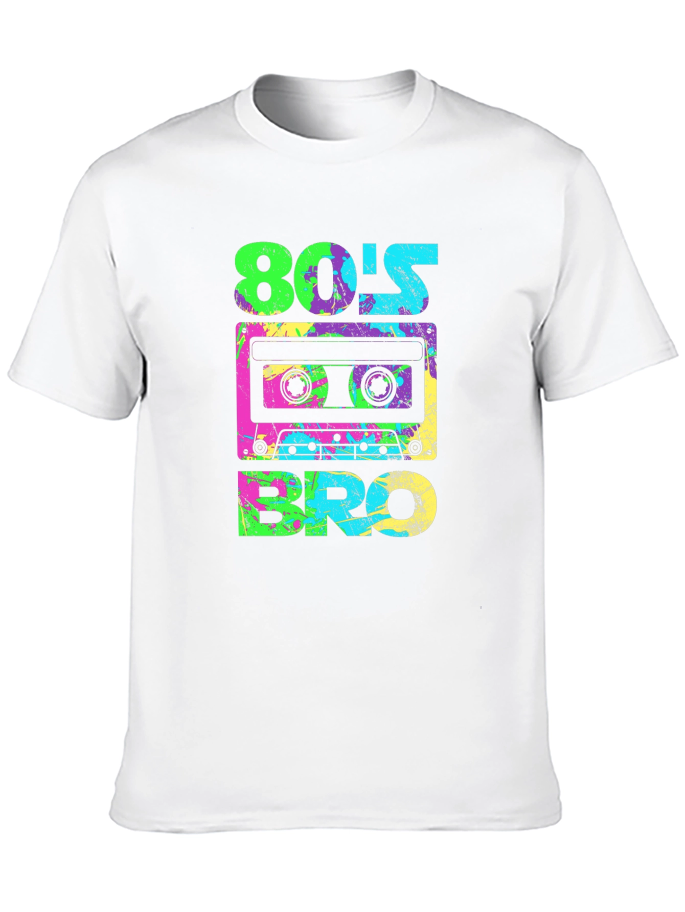 Retro 80s Bro Graphic Tee - Cassette Tape Design