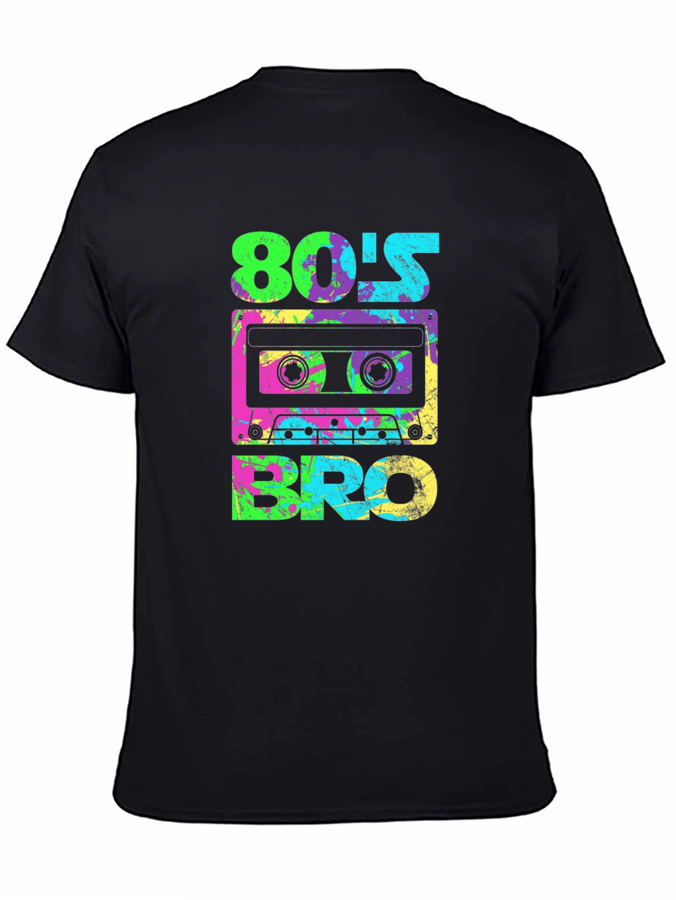 Retro 80s Bro Graphic Tee - Cassette Tape Design