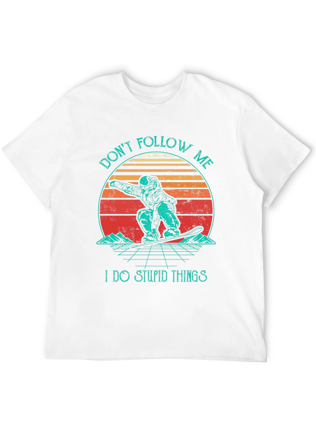 Dont Follow Me T-Shirt Retro Snowboarder Tee