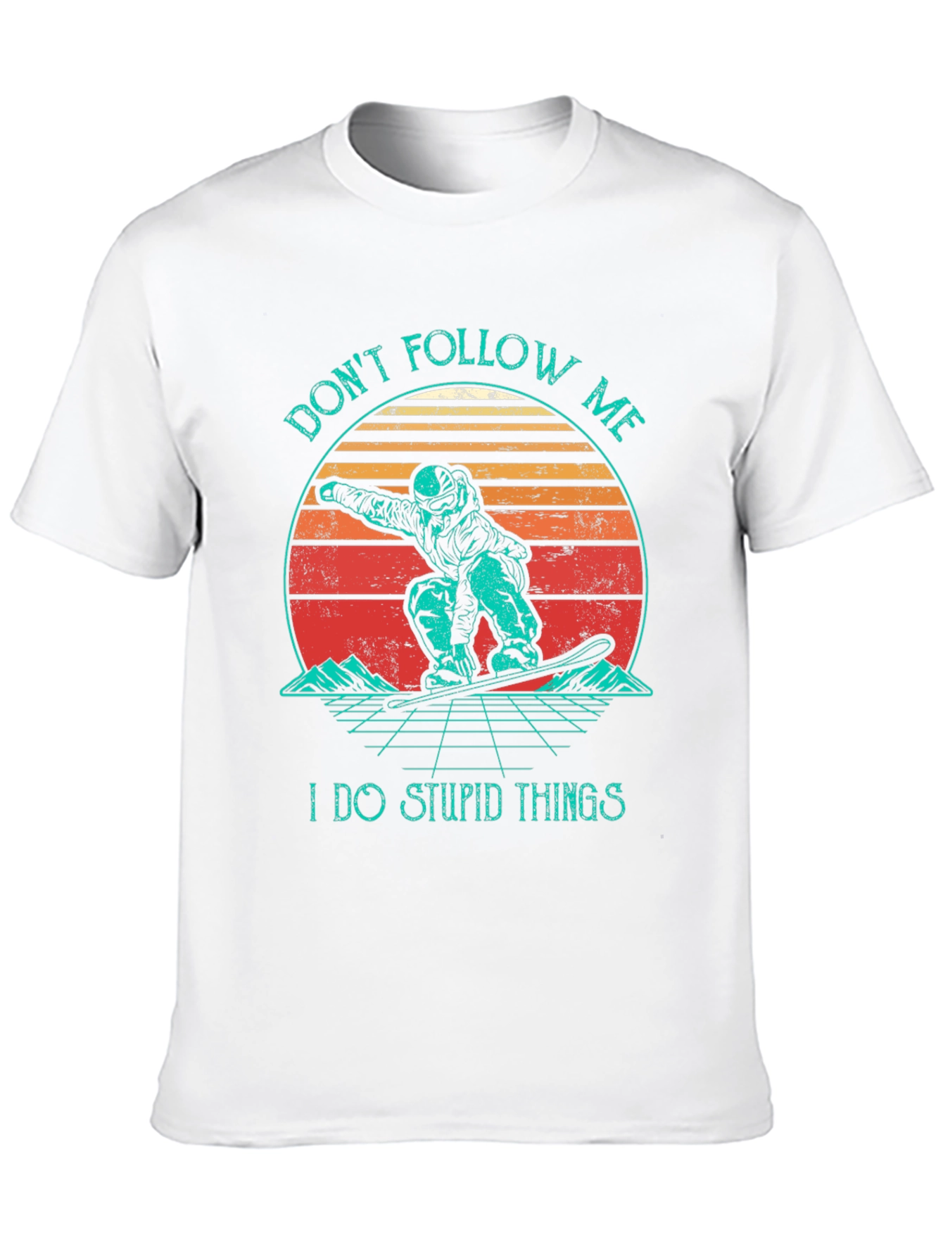 Dont Follow Me T-Shirt Retro Snowboarder Tee