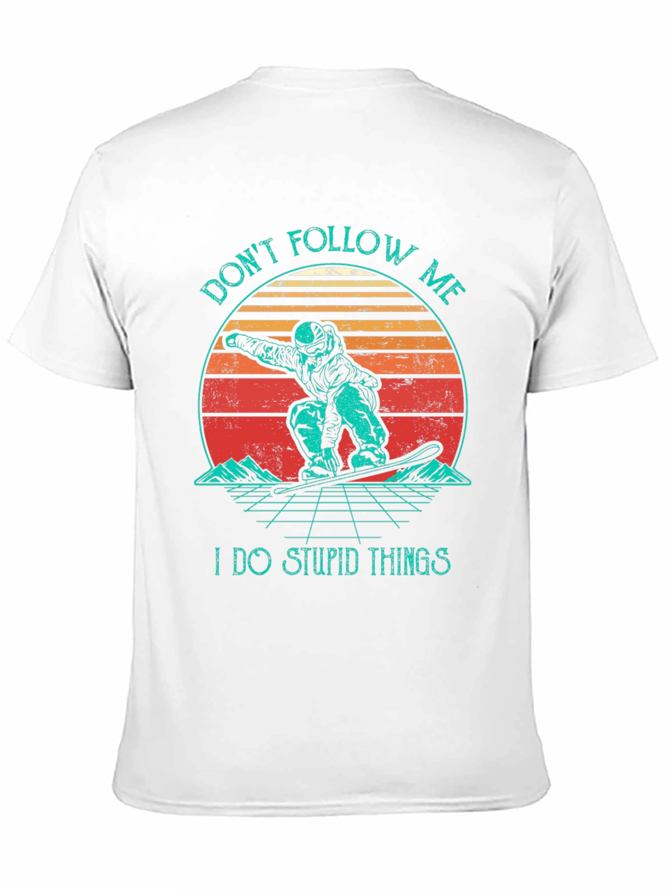 Dont Follow Me T-Shirt Retro Snowboarder Tee