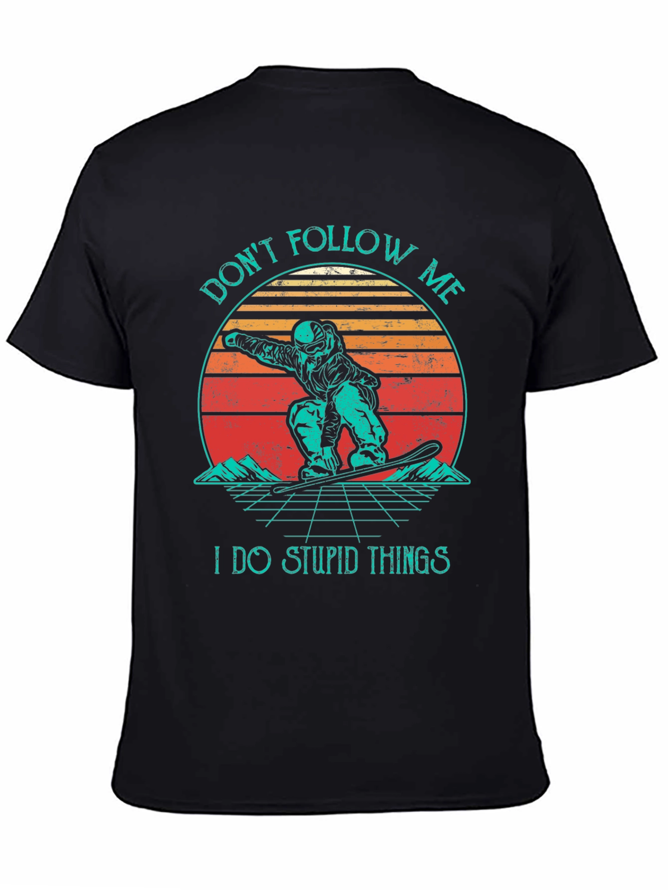 Dont Follow Me T-Shirt Retro Snowboarder Tee