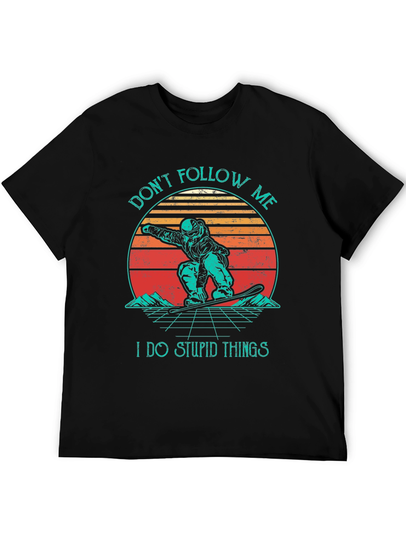Dont Follow Me T-Shirt Retro Snowboarder Tee