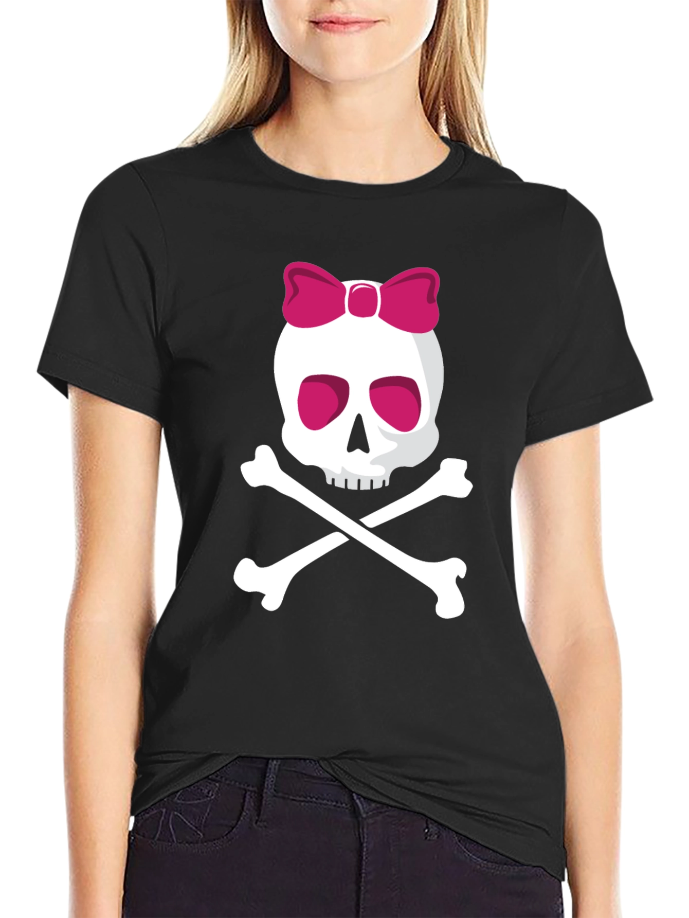 Skull & Crossbones Bow T-Shirt - Graphic Tee
